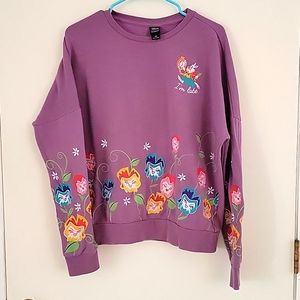 Disney Her Universe Alice in Wonderland I'm Late Flower Embroidered Sweatshirt